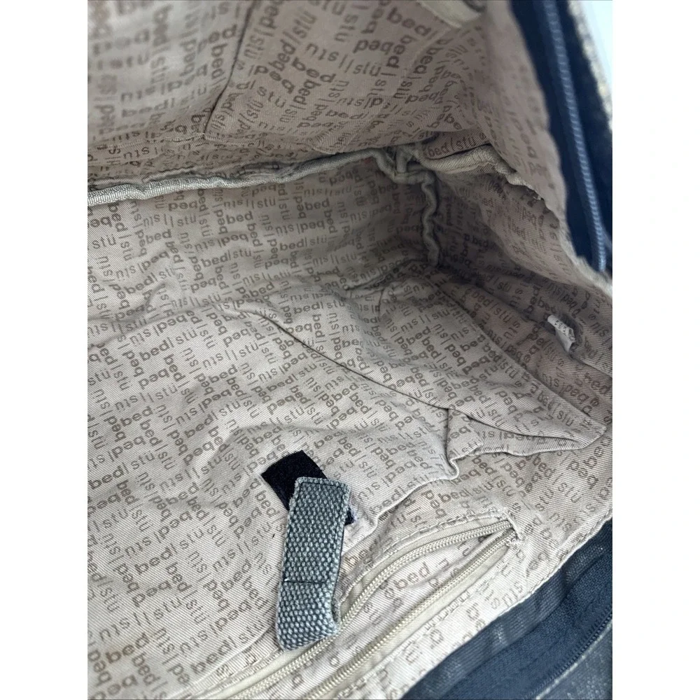 Bed Stu Hawkeye Messenger Bag Distressed Waxed Canvas Leather Brown Charcoal